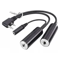 ICOM Aviation Headset Adapter Cable: Fits Icom, For A24/A6 Series, From 2-Pin, To 2-Pin, 7 3/4 in Lg (MPN OPC499)