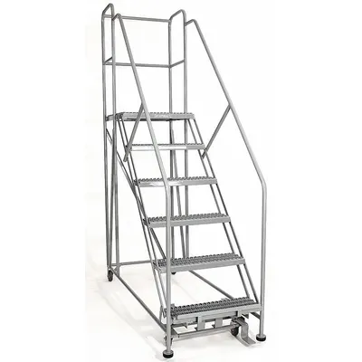 COTTERMAN Mobile Work Platform: 5.8 ft Platform Ht - Max, 24 in x 24 in, Steel - Manual-Lock Rolling Single-Access Platforms