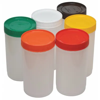 CARLISLE Polyethylene Container with Pourer, White, with Caps, PS602N00 - Containers with Pourers