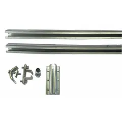 Track festoon kit for managing and supporting cables and hoses in industrial environments. Includes end stops. Requires a minimum cable or hose length of 86 ft. Suitable for overhead crane systems, conveyor lines, and other guided track applications.