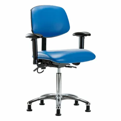 OEM ESD Task Chair with Arms, Vinyl Upholstery, Aluminum Base - Vinyl ESD Chairs
