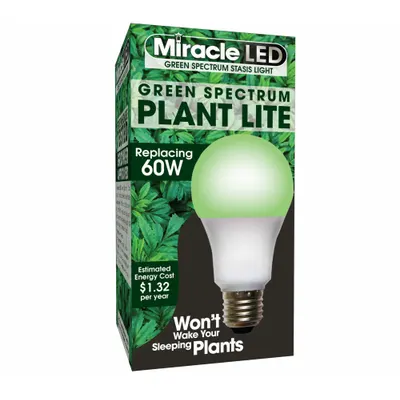 LED A19 Green Grow Bulb, 120V, 60W Incandescent Equivalency, MPN 601822 - Night Shift & Dark Cycle Bulbs