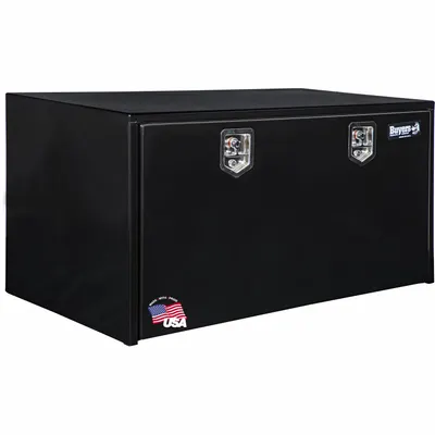 BUYERS PRODUCTS Single Drop-Down Door Box, 24 in Depth, Black, Keyed Lock - Single Drop-Down Door Boxes
