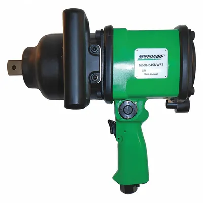 SPEEDAIRE Air Impact Wrench: Full-Size, 1 in Drive, Pistol-Grip, Square, 1/2 in NPT Air Inlet - Pistol-Grip Air-Powered Impact Wrenches with Standard Anvils
