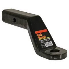 This carbon steel ball mount is powder coated for corrosion resistance. Designed for Vehicle Class IV, it accepts a 1-1/4 in ball shank and provides a fixed, non-adjustable mounting point for towing trailers and equipment.
