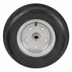 This replacement wheel is designed for hand trucks, serving as a direct replacement component to restore mobility. It is compatible with hand truck models using part number 2NXC2. Commonly used in warehouses and industrial facilities for moving loads.