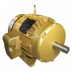 Totally enclosed fan-cooled (TEFC) 3-phase AC motor with rigid base mount. Rated 5 hp, 3475 RPM at 60 Hz, full load current 11.6/5.8 A at 208-230/460V AC. Suitable for continuous-duty industrial machinery such as pumps, fans, conveyors, and compressors.