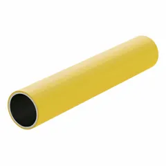 Steel framing pipe for clamp-on pipe systems. Nominal pipe size 1 1/8 in, length 96 in. Yellow steel with matte finish. Used to support and route piping in structural framing applications.