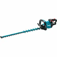 This battery-powered hedge trimmer operates on a 40 V platform and features a 30-inch blade length with a 3/8-inch cutting width. It is designed for trimming hedges, shrubs, and bushes in landscaping and garden maintenance. Battery not included.