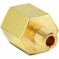 This brass straight pipe fitting is designed for threaded extreme-pressure instrumentation systems. With 1/4 in x 1/8 in connections and a maximum operating pressure of 4,300 psi, it is used in high-pressure fluid systems such as hydraulic controls, test stands, and process instrumentation