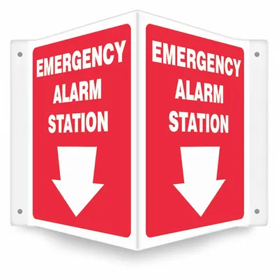 CONDOR V-Shape Projection Emergency Alarm Station Sign - V-Shape Projection Emergency Alarm Station Signs