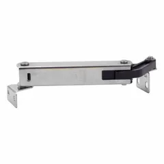 This support angle lid support from SUGATSUNE is made of 304 stainless steel and has an overall height of 1 31/32 in. It is used to hold lids open at a maximum angle of 70°. Typical applications include industrial enclosures, electrical cabinets, and machinery access panels where corrosion resistance is required.