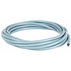 This unshielded PVC tray cable is designed for continuous flexing applications in exposed run environments. It features 12 conductors of 14 AWG, with a minimum bend radius factor of 5 x OD for fixed installations and 7.5 x OD for flexible use. Suitable for cable carriers and moving equipment requiring repeated bending.