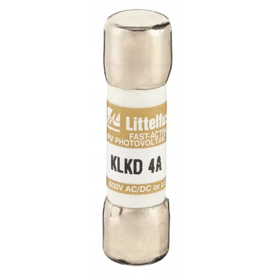 LITTELFUSE Fuse: KLKD Series, Midget, Fast-Acting, 4 A, 600 V AC, 600 V DC - Fast-Acting Cylindrical Fuses