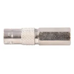 Silver-plated female BNC connector for RG-59 and RG-62 coaxial cables. Twist-on design allows tool-free termination. Suitable for use in plenum spaces for CCTV, broadcast, and data applications. Sold in a 10-pack.