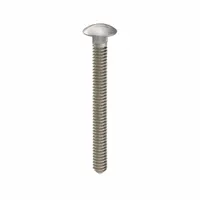 18-8 stainless steel carriage bolt with #10-24 thread, 2-inch length, and square neck to prevent rotation during tightening. Plain finish. Suitable for fastening metal to wood or metal to metal in industrial applications such as machinery guards and conveyor systems. 25 pieces per pack
