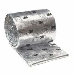 This firestop wrap is designed to protect penetrations in fire-rated walls and floors, such as plastic pipes and cables. It provides a 2-hour fire rating to help contain flames and smoke, maintaining compartmentation in commercial and industrial buildings. The wrap is silver in color and 48 inches wide.