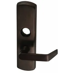 This mechanical exit device trim features a lever outside trim type and lever exit device style. Finished in bronze (US10B), it is designed for right-hand reverse doors. Suitable for commercial door hardware applications requiring non-ADA-compliant egress and access control.