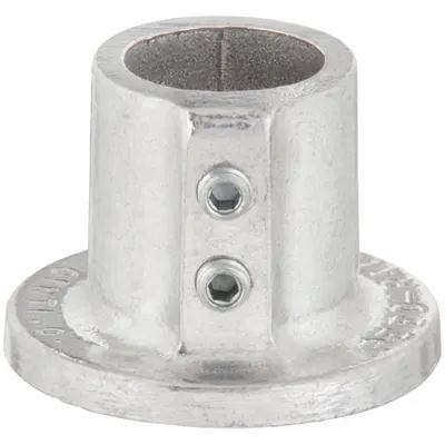 HOLLAENDER Structural Pipe Fitting: Round Base Flange, Round, 1 in For Pipe Size, Aluminum - Aluminum Mounts