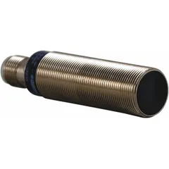Shielded cylindrical inductive proximity sensor with built-in connector and 3 wires. Operates on 12-48V DC supply voltage. Detects metallic objects without contact for position sensing, part detection, and machine control in industrial automation.