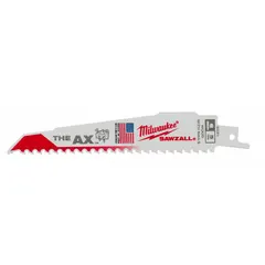 This 25-pack of reciprocating saw blades is designed for cutting nail-embedded wood. Each blade has a 6-inch length and 0.06-inch thickness, with 5/8 teeth per inch for straight cuts in demolition and framing applications.