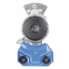 Aluminum 90° service gladhand with 1/2" port and 1/2"-14 thread, sold in a 10-pack. Designed for connecting air brake service lines in heavy-duty truck pneumatic systems. Does not include shut-off feature.