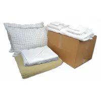 R & R TEXTILE Bedding and Bath Kit: Queen Compatible Mattress Size, Pre Washed, Beige/White, Fleece (MPN WWX90008)