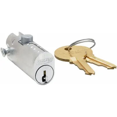 COMPX CHICAGO File Cabinet Locks: Keyed Alike, 1 3/4 in Body Thick, 1/2 in Body Wd