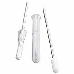 This Potter-Elvehjem tissue grinder is made of borosilicate glass for chemical resistance and thermal stability. It is used for homogenizing soft tissue samples in laboratory research, such as cell lysis and protein extraction. The tube has a 3/8 in diameter and 1 3/4 in length, with an 8 in pestle.