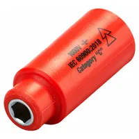 ITL Insulated Socket: 1/4 in Drive Size, 5 mm Socket Size, 1 5/8 in Overall Lg, 6-Point, Std, Chrome (MPN 07202)