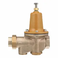 This standard capacity water pressure regulator reduces and stabilizes incoming water pressure in plumbing systems. Constructed from copper silicon alloy with NPT x NPT connections and a 1-inch pipe size, it is low-lead compliant for use in potable water applications