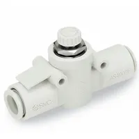 SMC Speed Control Valve: In-Line Fitting, Hex Screw, 1/2 in Valve Body Size, 12 mm Tube, Meter In (MPN AS4002F-12)