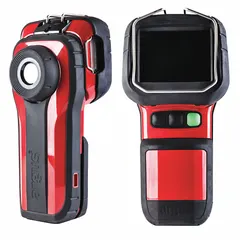 This thermal imaging camera is designed for firefighting and rescue operations. It features a 384 x 288 px IR detector, 32 Hz image frequency, auto focus, digital zoom, and data logging. The camera measures temperatures from 40° to 2000°F with a detecting distance of approximately 6561 ft and a field of view of 50° horizontal x 37.5° vertical x 62° diagonal. It includes a battery.