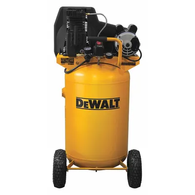 DEWALT Portable Compressor: Splash Lubricated/Synthetic Oil, 30 gal, Vertical - Wheeled Portable Electric Air Compressors