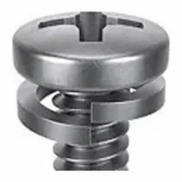 SEMS Screw: Split Lock, #6-32 Thread Size, 7/16 in Lg, Stainless Steel, Passivated, Pan, 25 PK (MPN 1-PPL-6C-43)