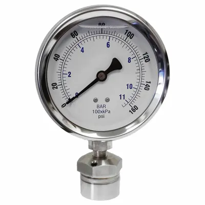 KODIAK CONTROLS KC301L40160/DSM3511 Dial Pressure Gauge with 316 - Dial Pressure Gauges with 316 SS Female-Threaded Mini-Seal