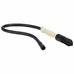 This flow-through parts washing brush delivers cleaning fluid directly to the nylon bristles for efficient cleaning. The straight brush design with a polypropylene handle includes a clamp for secure mounting in parts washers. Suitable for use with water-based solutions in maintenance and repair environments.