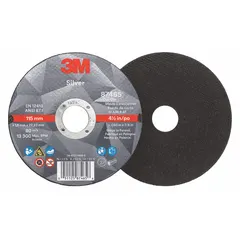 Ceramic cut-off wheel designed for cool cutting on carbon and stainless steel. Type 1 wheel measures 4-1/2" diameter, 0.045" thickness, with 7/8" arbor hole and 36 grit. Silver Series construction reduces heat buildup during metal fabrication, maintenance, and repair tasks.