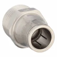 Nickel-plated brass push-to-connect fitting for 12 mm OD tubing with 1/2 in MBSPT male thread. Enables tool-free connection in pneumatic systems for secure sealing and reliable performance in industrial air lines and automation equipment