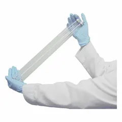 Fluorescent UV bulb for fume hood lighting kits. 18-inch overall length, operates at 55 V. Compatible with MY-PCR32 model. Includes one bulb. Provides ultraviolet illumination for laboratory safety enclosures.