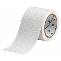 Polyvinyl fluoride wraparound label with black-on-white printing, measuring 1/2 in x 3/4 in. Designed for use with BBP11 printer series and IP-R4307 ribbon. Suitable for durable identification in industrial environments