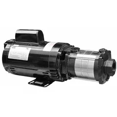 This Dayton horizontal booster pump is designed for pressure boosting in water systems. It operates on single-phase power at 115/230V AC, delivering a best efficiency flow of 10 gpm and a shut-off pressure of 77 psi. Suitable for applications such as irrigation, wash-down stations, and process water supply.