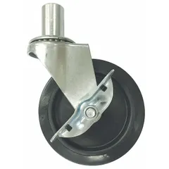 This swivel caster features a 4-inch by 1-inch polyvinyl wheel, designed for use with Westward model BSD-304011. The polyvinyl construction provides smooth, low-noise operation on hard floors, making it suitable for industrial carts and light-duty equipment in workshops and warehouses.
