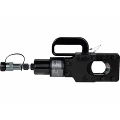 Guillotine-style hydraulic cutter head rated for 10,000 psi. Cuts steel wire rope up to 1 in diameter and stranded guy wire. Suitable for remote wire-cutting operations in construction and utility maintenance.