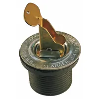 End-of-pipe closure blocking plug for 1/2 in pipe. Features a neoprene sealing element with stainless steel plate and handle. Snap-handle design enables tool-free installation and removal for temporary sealing during pressure testing, maintenance, or system isolation