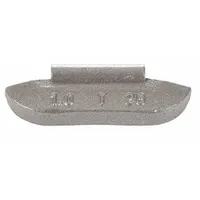 Coated lead wheel weight with clip-on attachment for balancing steel rims on light duty trucks. Installs without adhesives to reduce vibration and extend tire life in fleet and service vehicle applications