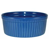 ITI Fluted Ramekin: 6 oz Capacity, Vitrified Stoneware, Blue, Microwaveable, Dishwasher Safe (MPN RAMF-8-LB)