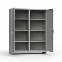STRONG HOLD Storage Cabinet: 60 in x 24 in x 75 in, 6 (6) Adj Shelves, 2 Doors, Legs, Medium Gray (MPN 56-DS-246-L)