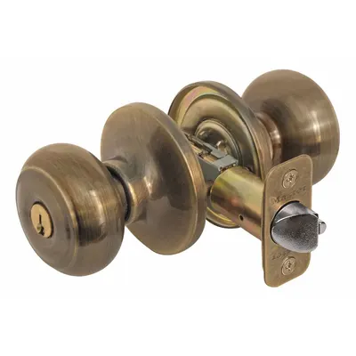MASTER LOCK RU0205KA4S Brass Office Knob Lockset, Rusk Style - Office Knob Locksets