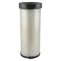 Round engine air filter with radial seal and cellulose/paper media. Designed for use in Caterpillar equipment. Suitable for heavy-duty applications requiring engine air filtration